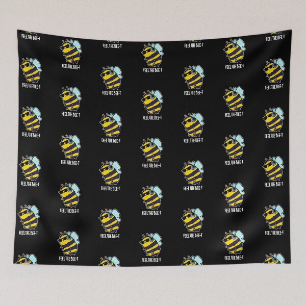 Item preview, Feel The Bee-t Funny Bee Puns (Dark BG) designed and sold by punnybone.