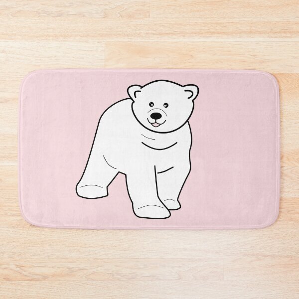 Item preview, White bear on pink background designed and sold by fuzzyfox.