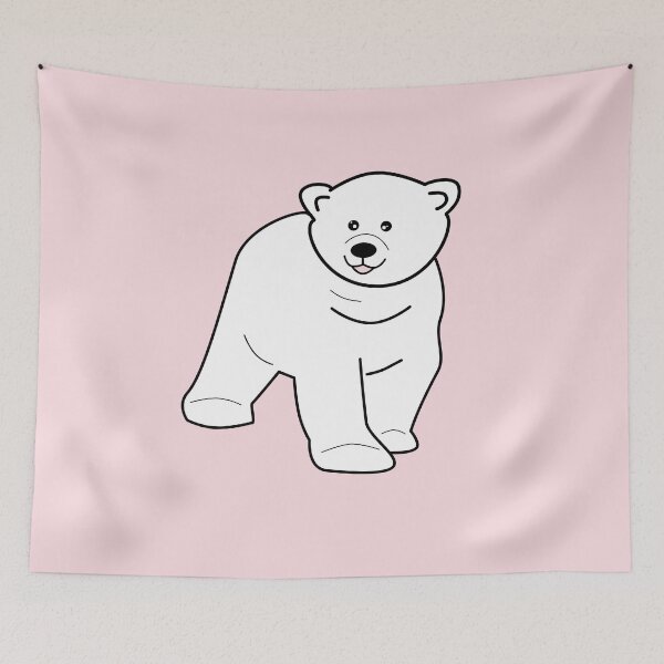 Item preview, White bear on pink background designed and sold by fuzzyfox.