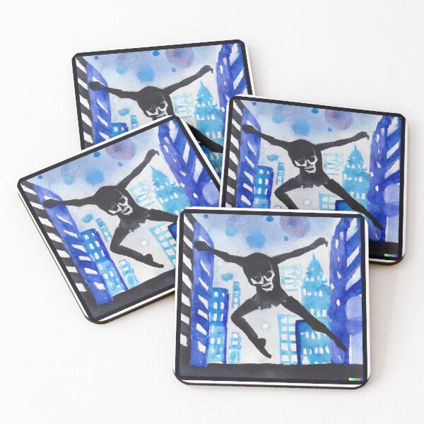 Item preview, Skull, city life, street dance, watercolor designed and sold by cutenevil.