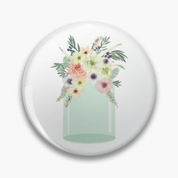 Artikelvorschau, Pastell gemaltes Blumeneinmachglas-buntes Blumenstrauß-Design entworfen und verkauft von redbubbleart18.