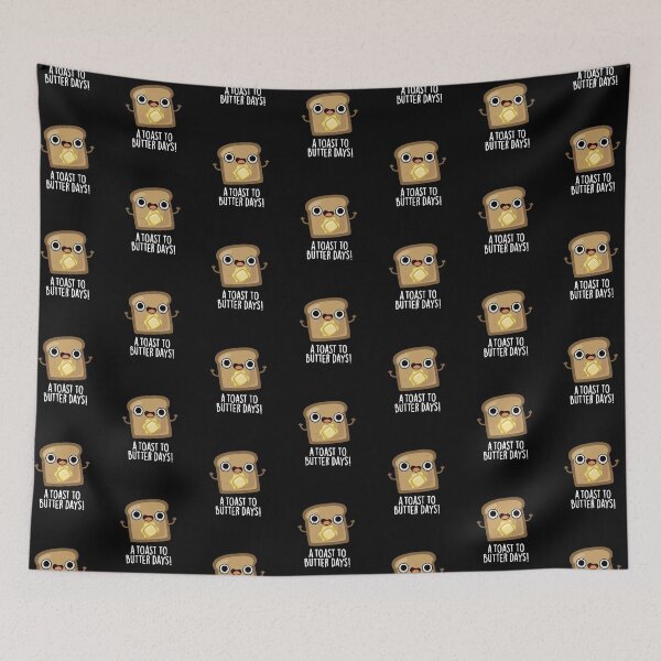 Item preview, A Toast To Butter Days Funny Food Puns (Dark BG) designed and sold by punnybone.