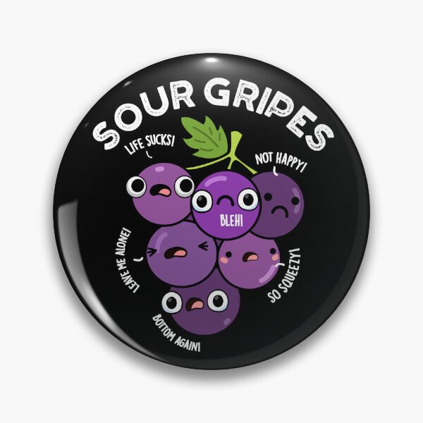 Item preview, Sour Gripes Funny Grape Puns (Dark BG) designed and sold by punnybone.