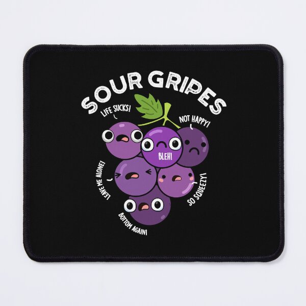 Item preview, Sour Gripes Funny Grape Puns (Dark BG) designed and sold by punnybone.