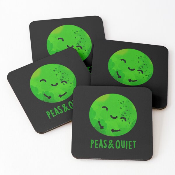 Item preview, Peas And Quiet Funny Veggie Puns (Dark BG) designed and sold by punnybone.
