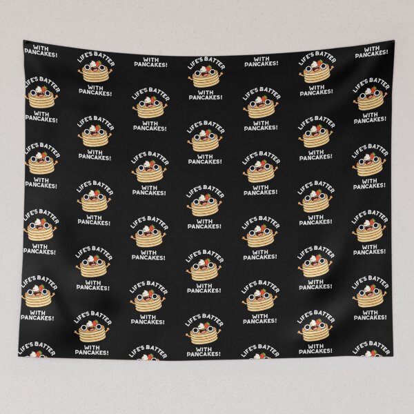 Item preview, Life's Batter With Pancakes Funny Food Puns (Dark BG) designed and sold by punnybone.