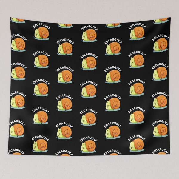 Item preview, Escar-golf Funny Escargot Puns (Dark BG) designed and sold by punnybone.