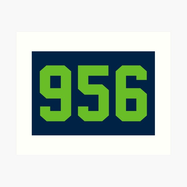 Aperçu de l'œuvre Conception de l'indicatif régional 956 2022 en vert et bleu créée et vendue par RedPremium.