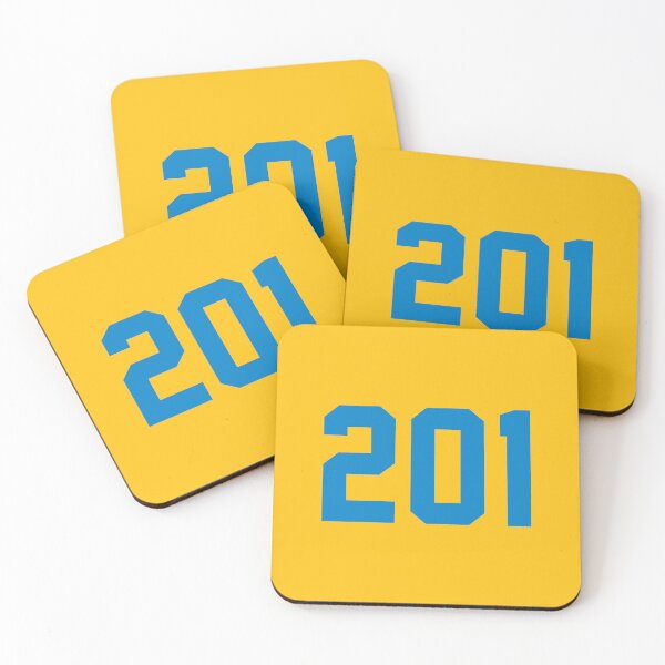 Item preview, 201 Area Code Design 2022 in Light Blue and Yellow designed and sold by RedPremium.