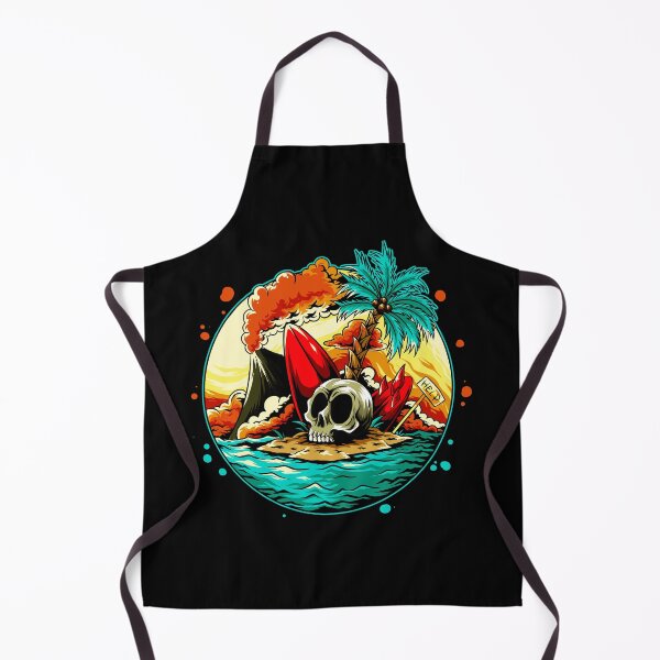 Item preview, summer-skull-head-beach-with-broken-surf-board designed and sold by Shuvra Gain.