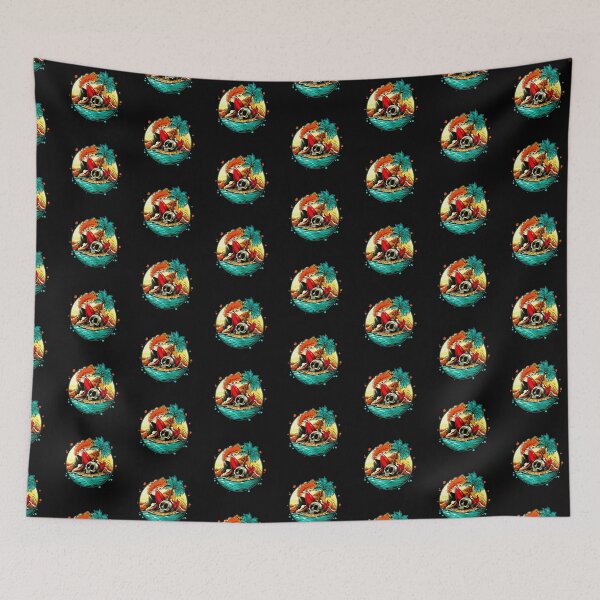 Item preview, summer-skull-head-beach-with-broken-surf-board designed and sold by Shuvra Gain.