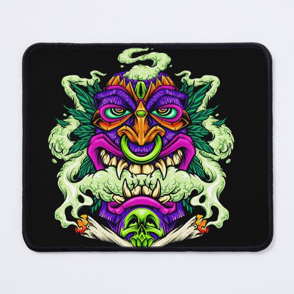Item preview, tiki-hawaian-smoking-weed-leaf-illustrations designed and sold by Shuvra Gain.