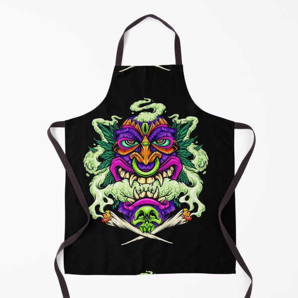 Item preview, tiki-hawaian-smoking-weed-leaf-illustrations designed and sold by Shuvra Gain.