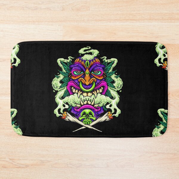 Item preview, tiki-hawaian-smoking-weed-leaf-illustrations designed and sold by Shuvra Gain.