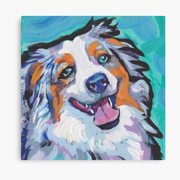 Australian shepherd Aussie Bright colorful Pop Art Canvas Print