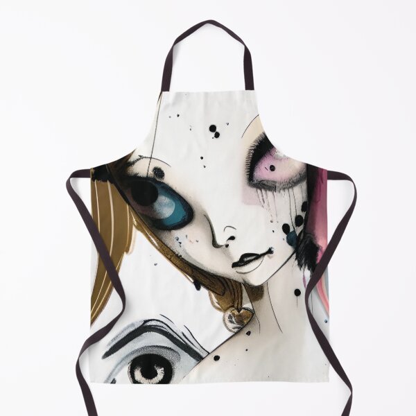 Item preview, Creepy Dolly Face Grunge Watercolor Art designed and sold by CreepyKaleidopi.