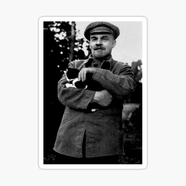 "Lenin and his Cat " Sticker for Sale by tommieray | Redbubble