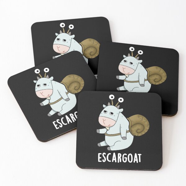 Item preview, Escar-goat Funny French Snail Puns (Dark BG) designed and sold by punnybone.