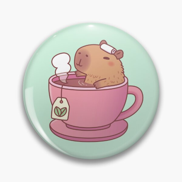 Item preview, Cute Capybara Relaxing In Cup Of Tea designed and sold by rustydoodle.