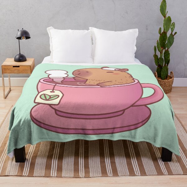 Item preview, Cute Capybara Relaxing In Cup Of Tea designed and sold by rustydoodle.