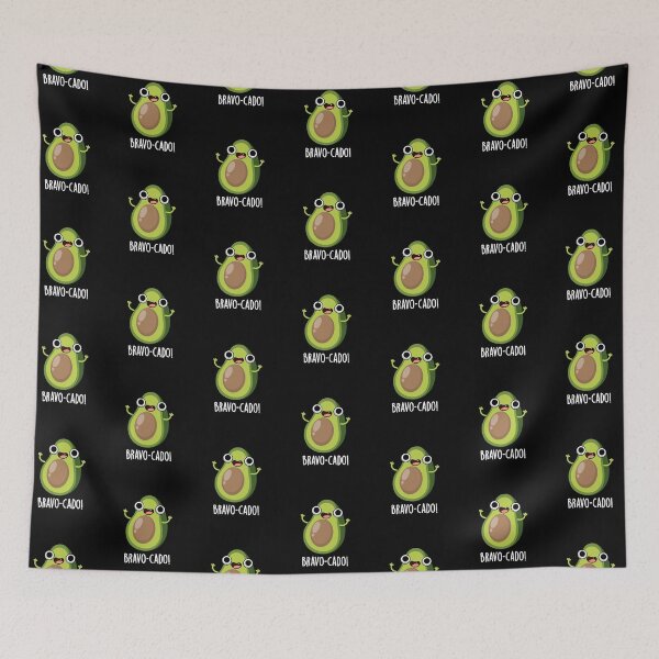 Item preview, Bravo-cado Funny Avocado Puns (Dark BG) designed and sold by punnybone.