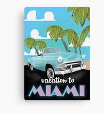 Vintage Miami travel poster Canvas Print
