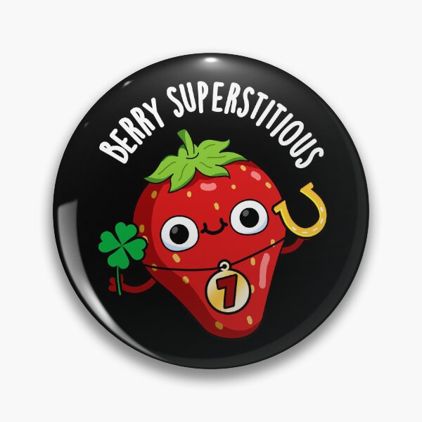 Item preview, Berry Superstitious Funny Fruit Puns (Dark BG) designed and sold by punnybone.