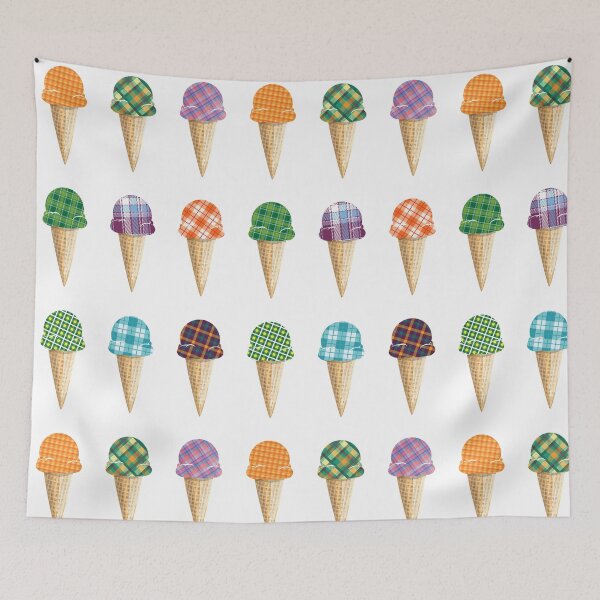 Item preview, 9 Plaid Ice Cream Cones designed and sold by khyphenj.