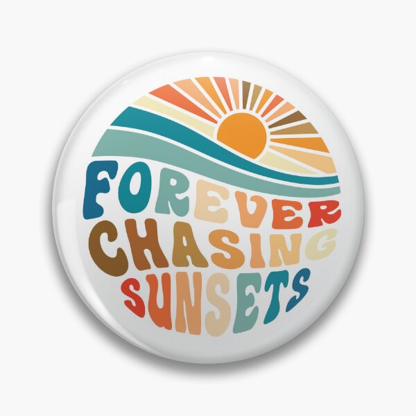 Item preview, Forever Chasing Sunsets Retro Groovy Colorful Block Letter Design designed and sold by redbubbleart18.