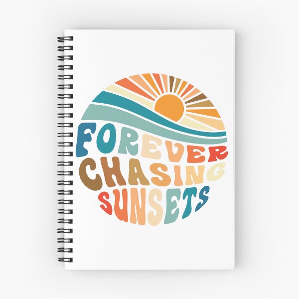 Item preview, Forever Chasing Sunsets Retro Groovy Colorful Block Letter Design designed and sold by redbubbleart18.