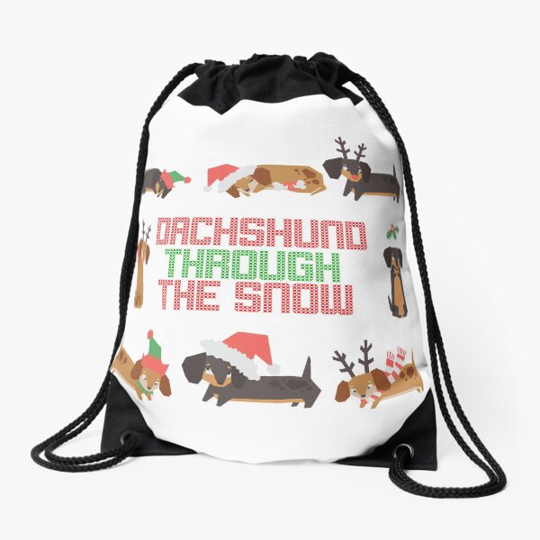 Drawstring Backpack Dachshunds Christmas Doxie Xmas Dogs Shoulder Bags