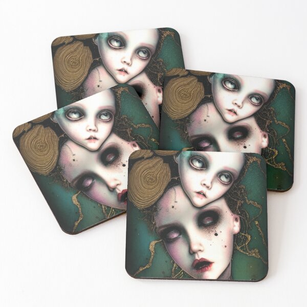 Artikelvorschau, Creepy Dolly Two Heads Horror Art entworfen und verkauft von CreepyKaleidopi.