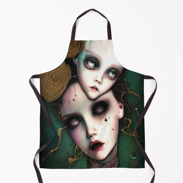 Artikelvorschau, Creepy Dolly Two Heads Horror Art entworfen und verkauft von CreepyKaleidopi.