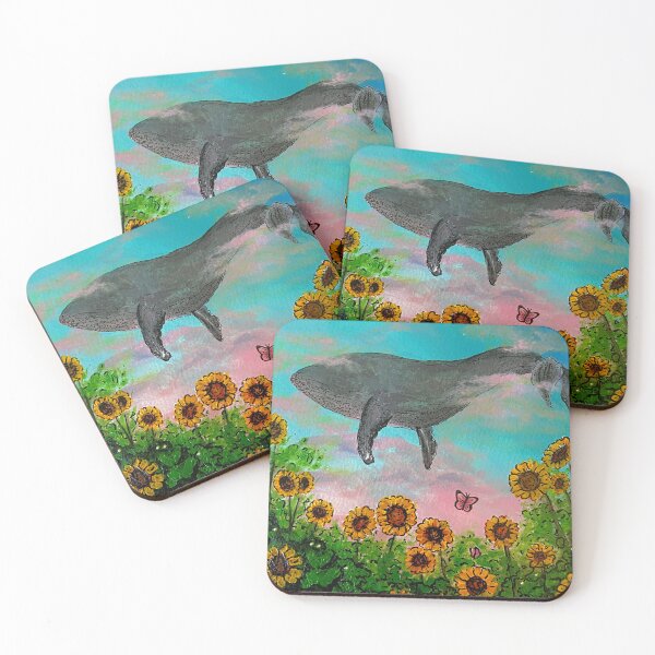 Item preview, Whale flying in the sunset sky  designed and sold by Sorbelloart.