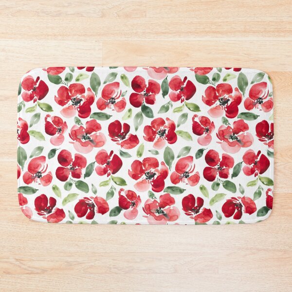 Item preview, Watercolor red flower repeating pattern designed and sold by Ilze Lucero.