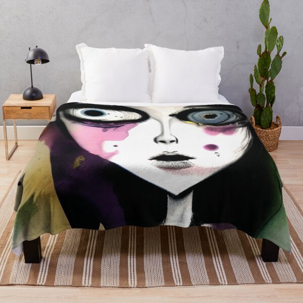 Item preview, Creeped Out Watercolor Grunge Doll Face Art designed and sold by CreepyKaleidopi.