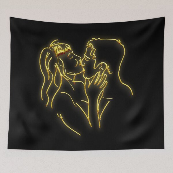 Item preview, kissing loving couple t-shirt | Couple Kissing Line 3d art t-shirt   designed and sold by KARTICK DUTTA.
