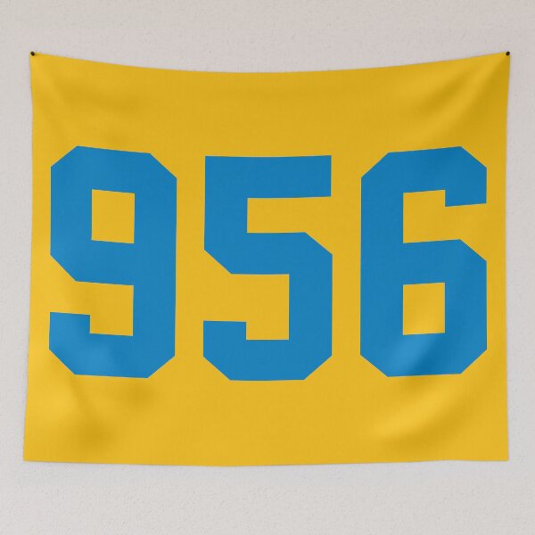 Item preview, 956 Area Code Design 2022 in Light Blue and Yellow designed and sold by RedPremium.