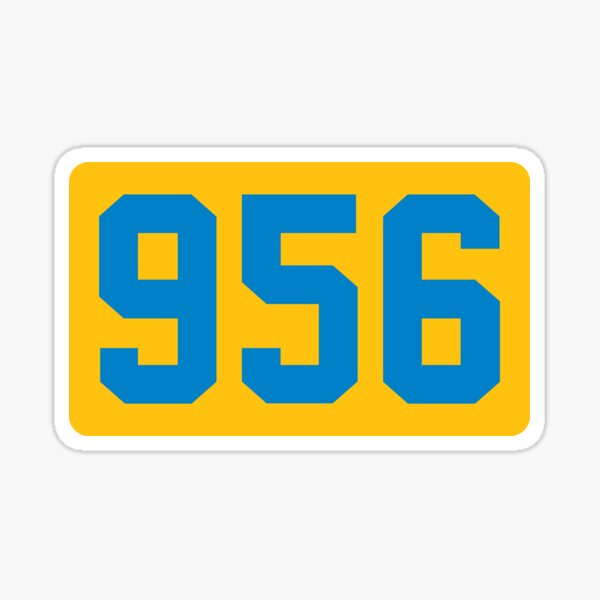 Aperçu de l'œuvre 956 Indicatif régional Design 2022 en bleu clair et jaune créée et vendue par RedPremium.