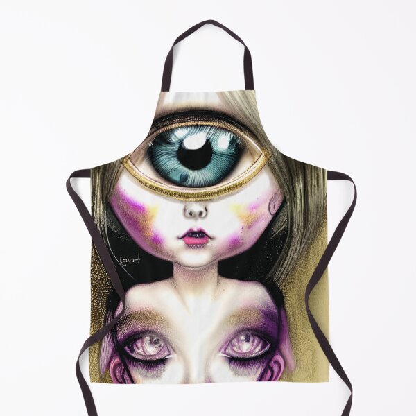 Item preview, Looking Glass Golden Grunge Creepy Doll Face Arte designed and sold by CreepyKaleidopi.