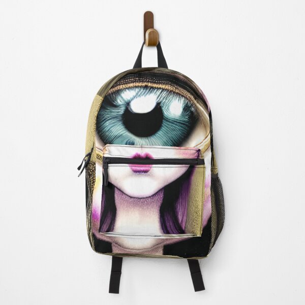 Item preview, Looking Glass Golden Grunge Creepy Doll Face Art designed and sold by CreepyKaleidopi.
