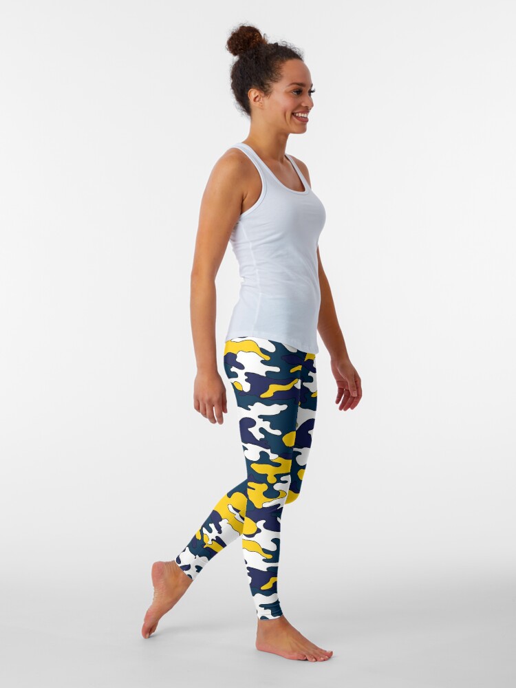 Michigan Yoga Leggings in Maize & Blue Sizes XS-XL 