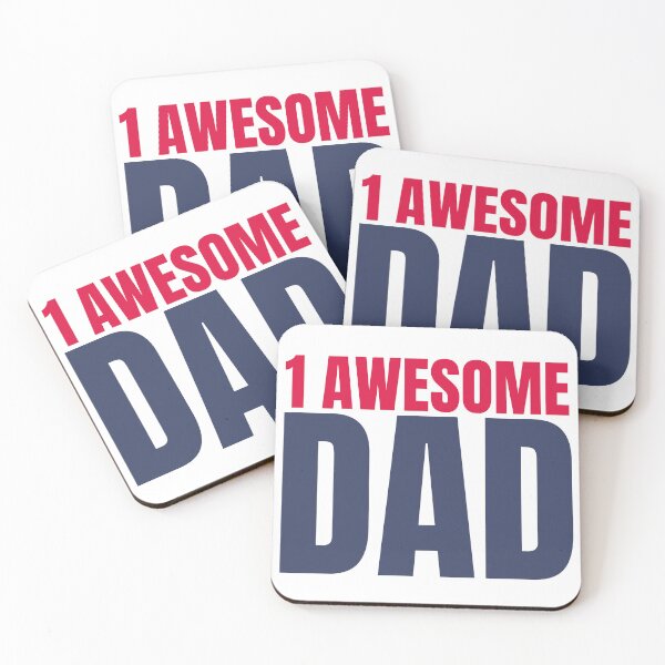 Item preview, 1 Awesome Dad. Funny Dad Life Quote. Red and Navy Blue designed and sold by That Cheeky Tee.