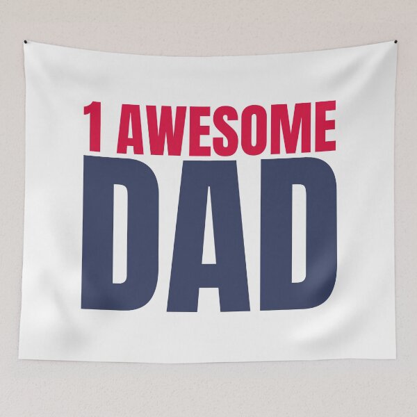Item preview, 1 Awesome Dad. Funny Dad Life Quote. Red and Navy Blue designed and sold by That Cheeky Tee.