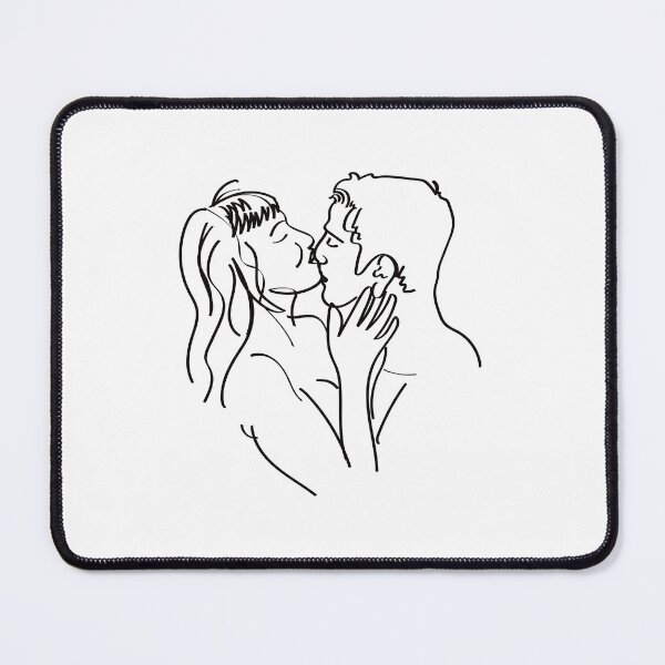 Item preview, One Line Art Couple, Line Art Men and women kissing each other designed and sold by KARTICK DUTTA.
