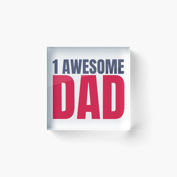 Item preview, 1 Awesome Dad. Funny Dad Life Quote. Navy Blue and Red designed and sold by That Cheeky Tee.