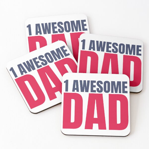 Item preview, 1 Awesome Dad. Funny Dad Life Quote. Navy Blue and Red designed and sold by That Cheeky Tee.