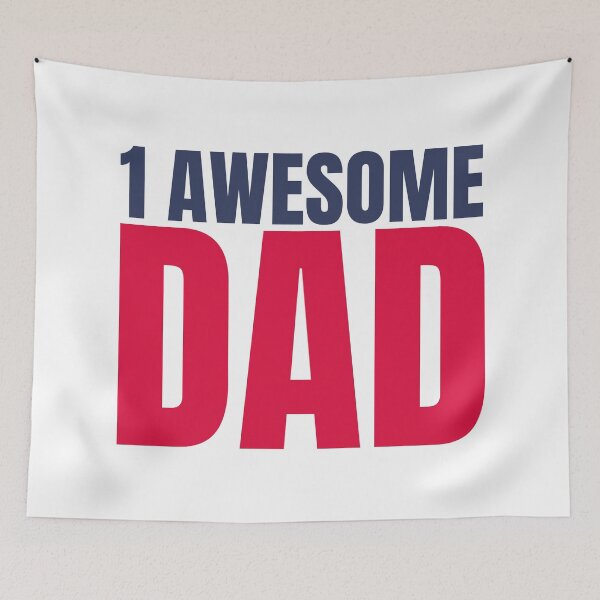Item preview, 1 Awesome Dad. Funny Dad Life Quote. Navy Blue and Red designed and sold by That Cheeky Tee.