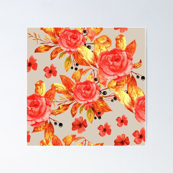 Item preview, Red roses vintage pattern designed and sold by pinkyfish1010.