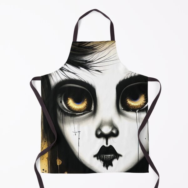 Item preview, Golden Eyes Dark Grunge Creepy Doll Face Art designed and sold by CreepyKaleidopi.